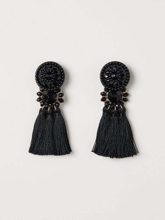H&M Tassels Earrings Black