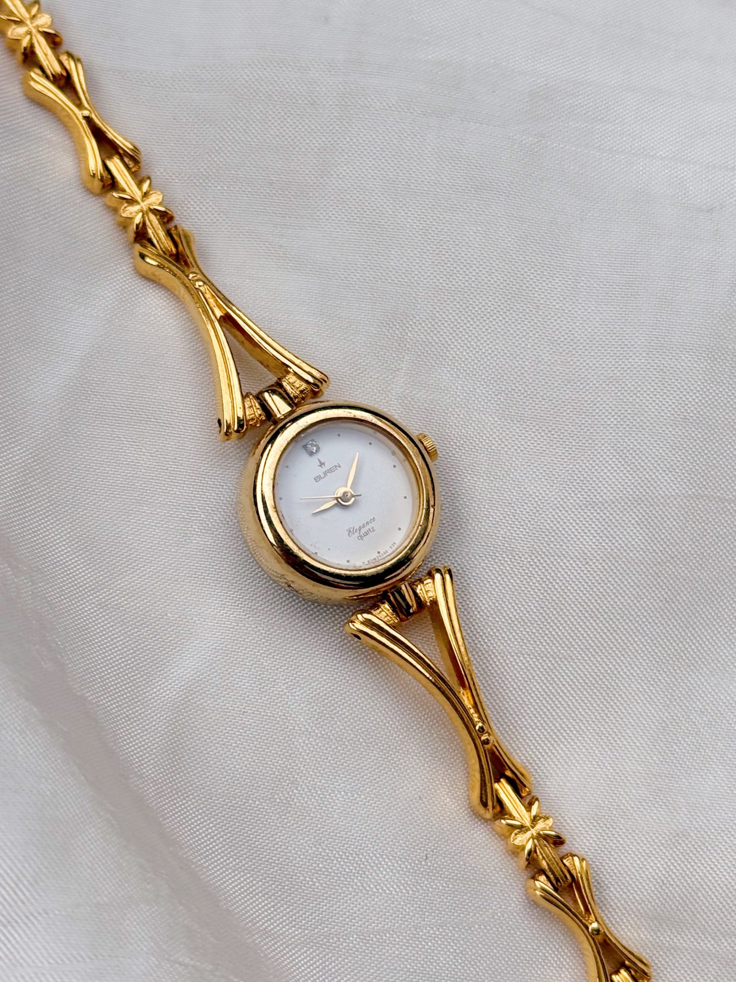 Rare and Dainty Buren gold plated watch for women