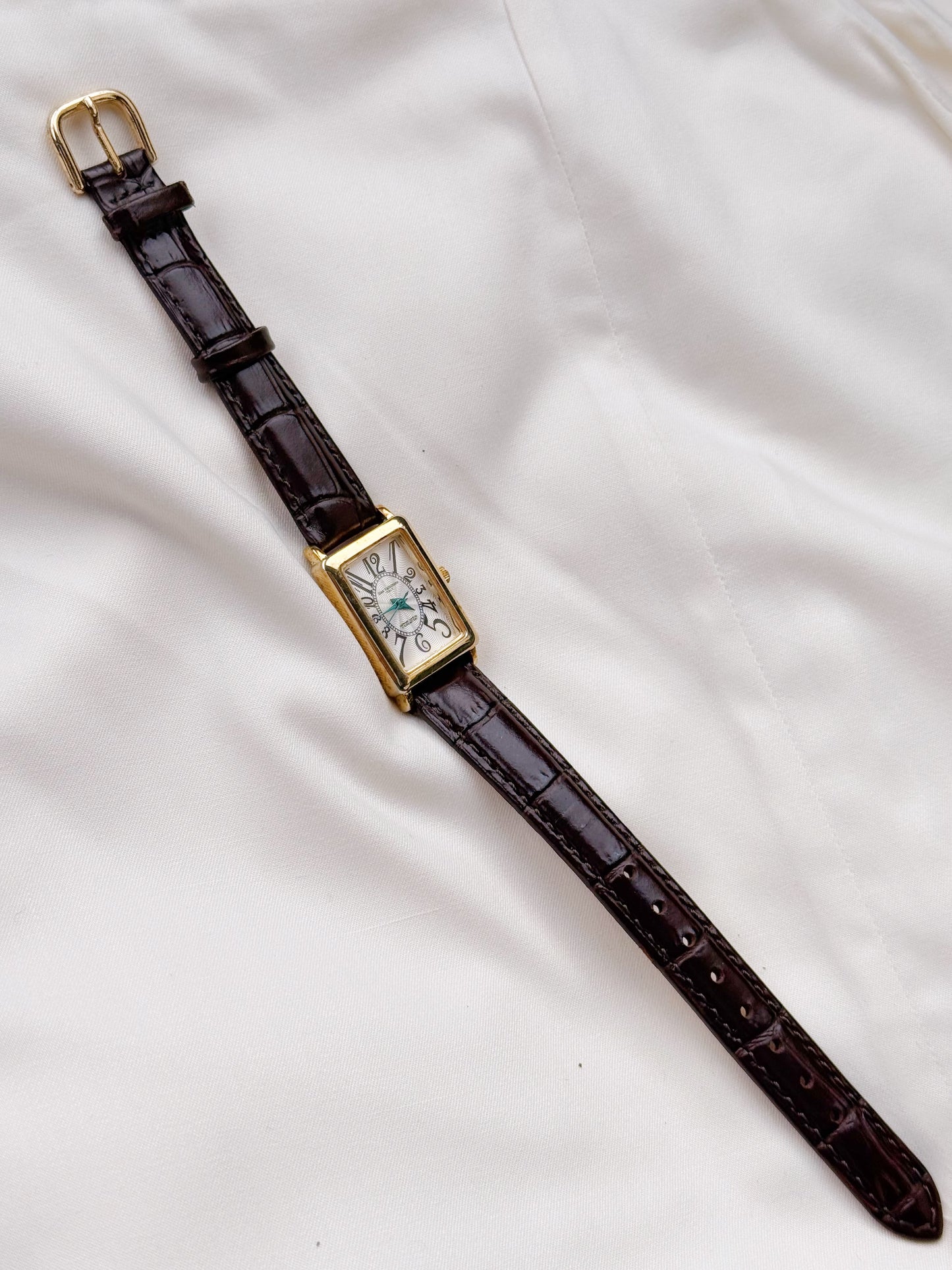 Vintage Rare Tank Dial leather strap watch