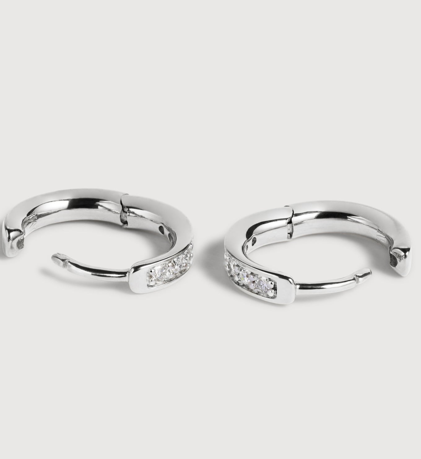 Rhinestone Huggies Silver