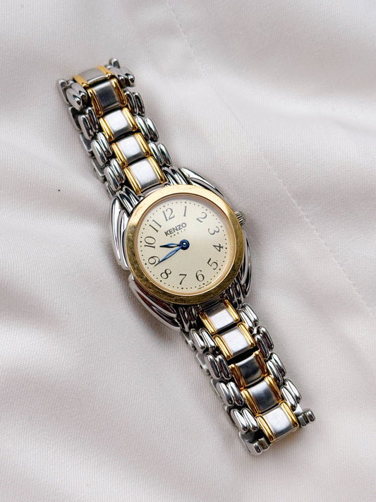 Vintage Kenzo Paris two tone watch for women