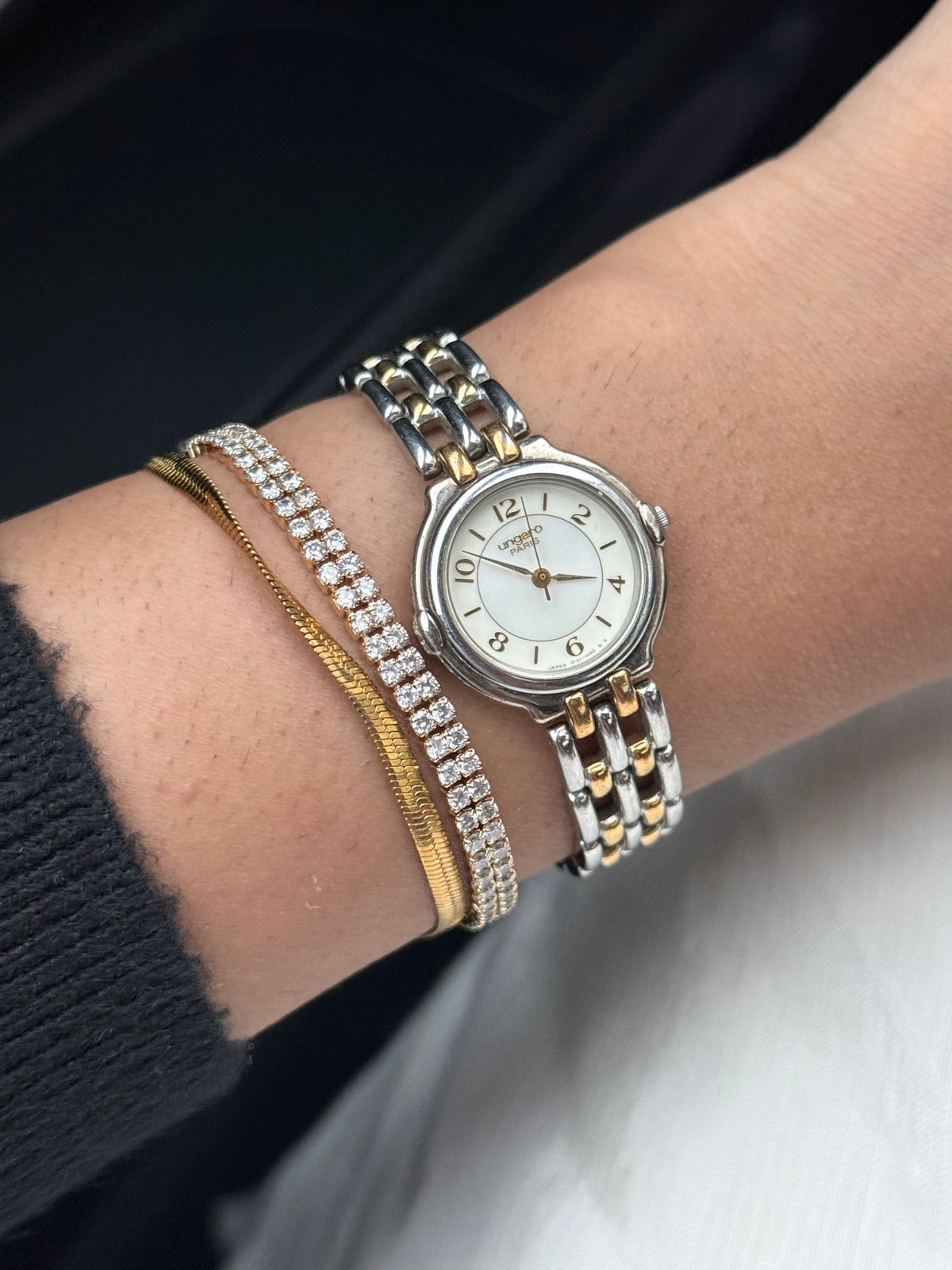 Vintage ungaro Paris two tone watch for women