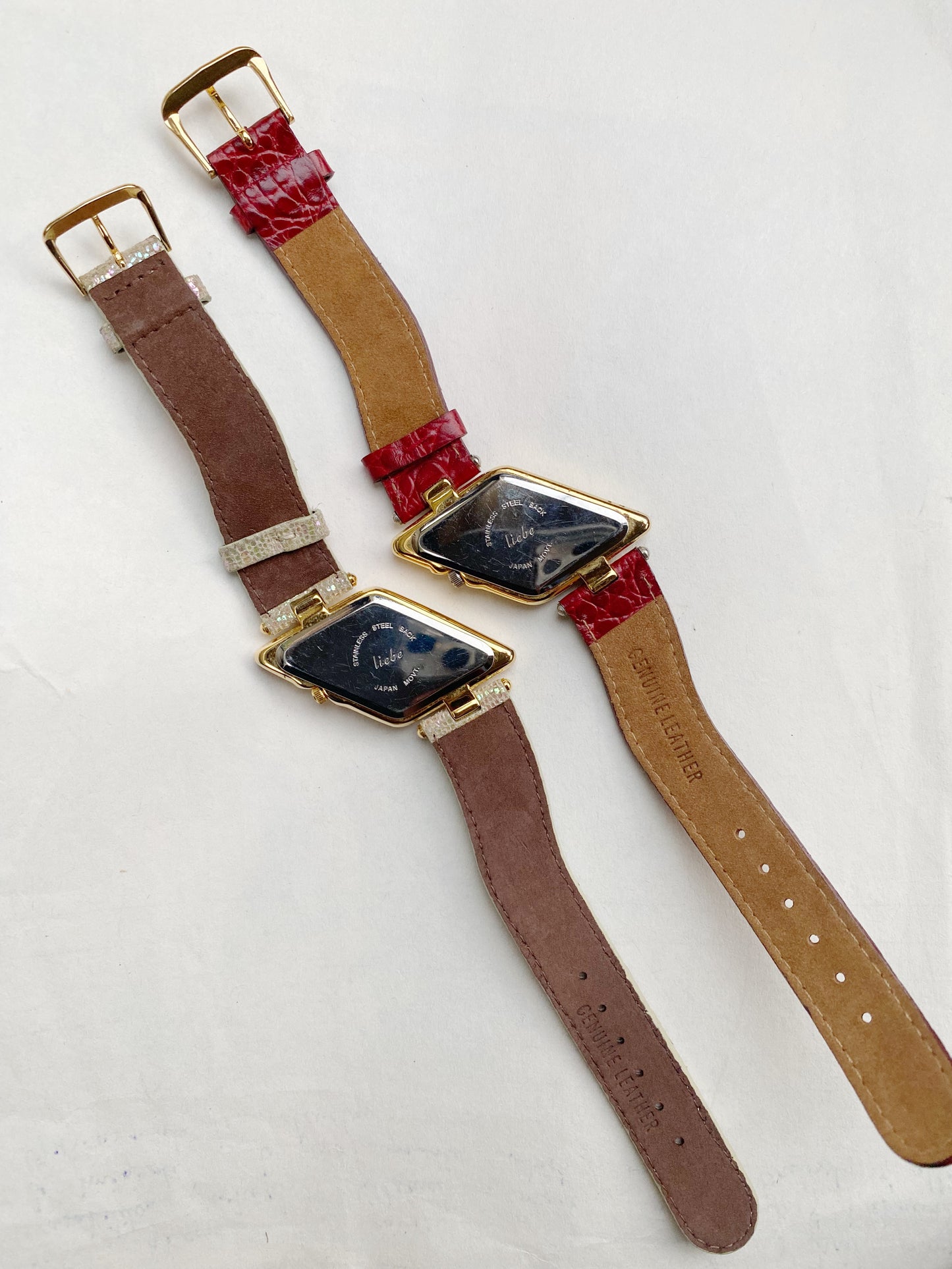 Vintage Rare Liebe Watches |  Gold Assymetrical Mother of Pearl Dial | Retro Designer Unisex Wristwatch