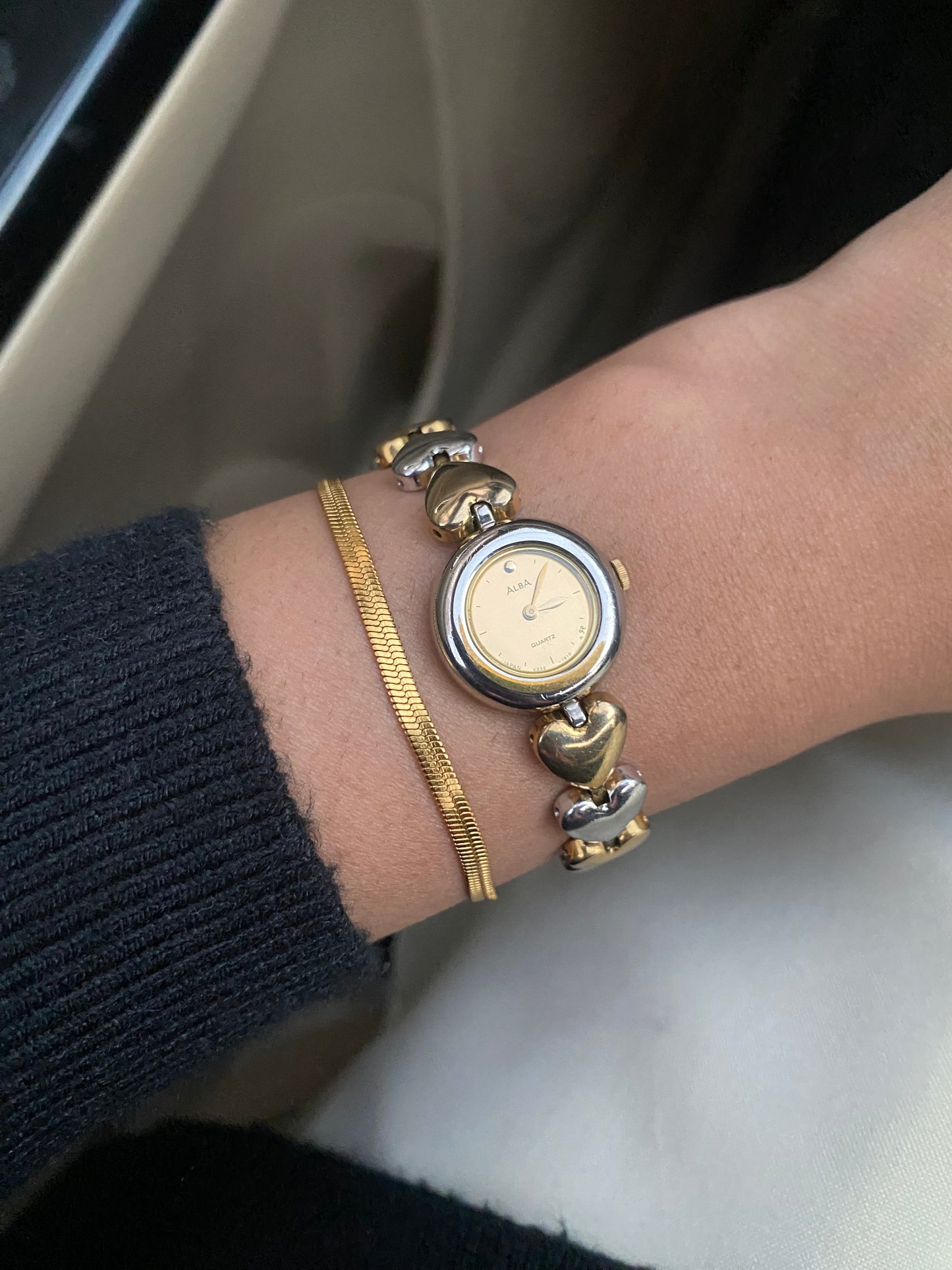 Vintage ALBA heart Two Tone watch