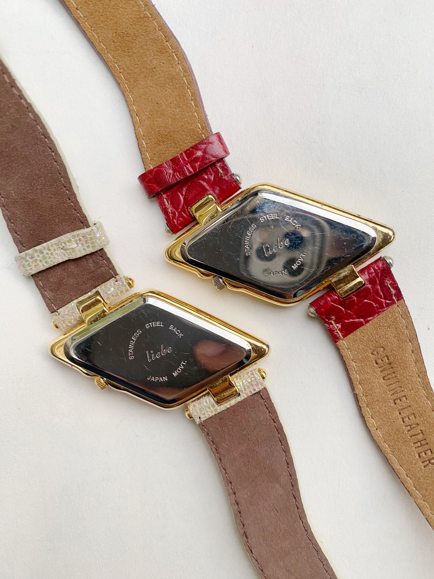 Vintage Rare Liebe Watches |  Gold Assymetrical Mother of Pearl Dial | Retro Designer Unisex Wristwatch