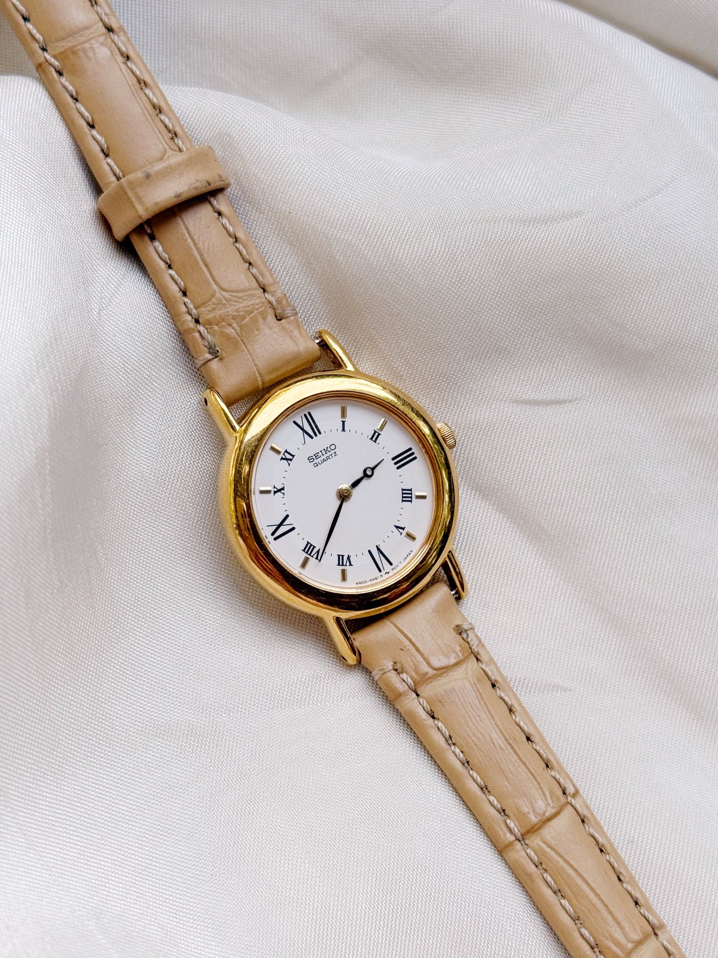 Rare Seiko Roman Numeral Leather Strap Watch