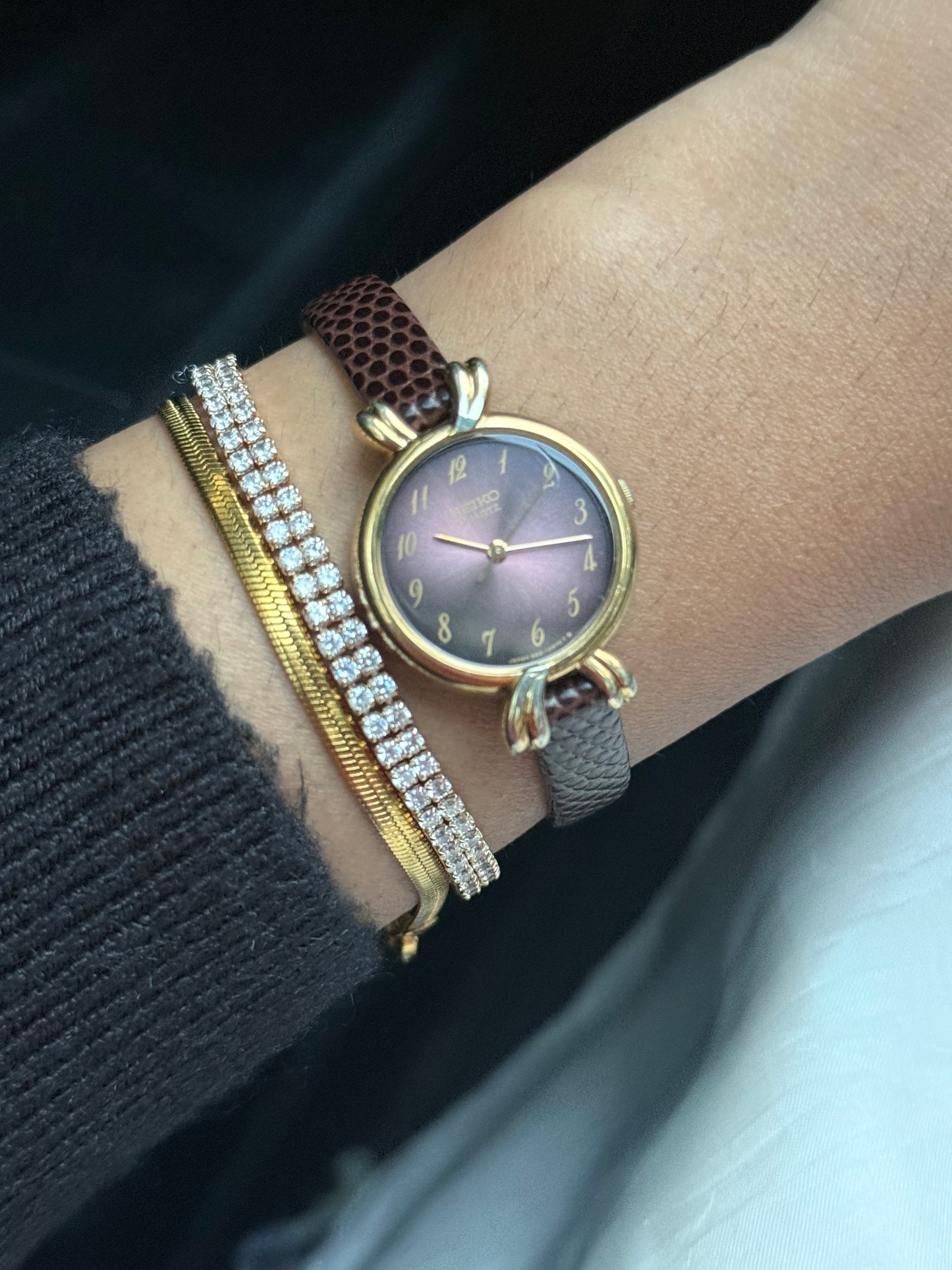 Seiko rare leather strap watch