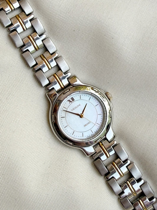 Seiko Exceline MOP Dial silver watch