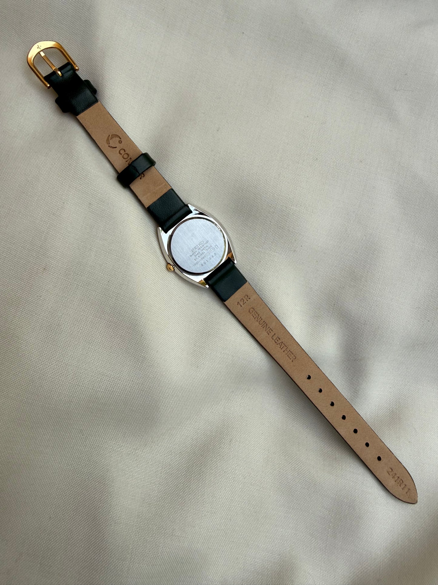 Seiko Lucent Two Tone Leather Strap Watch