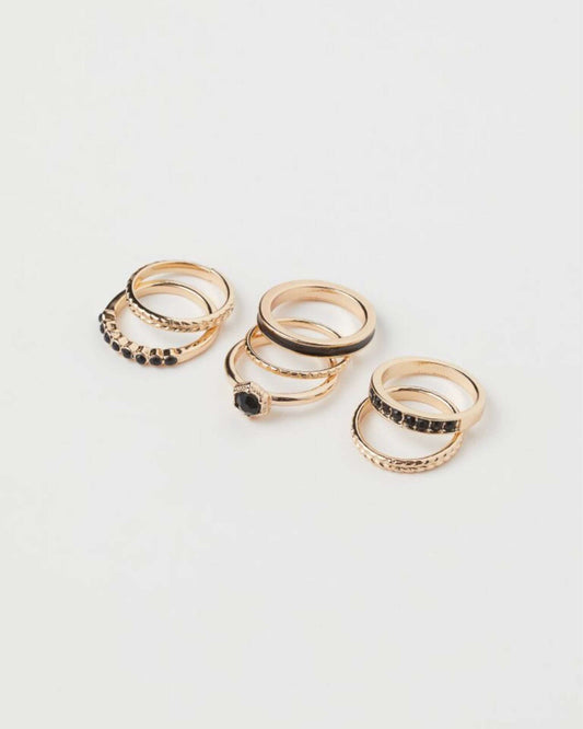H&M black stone rings