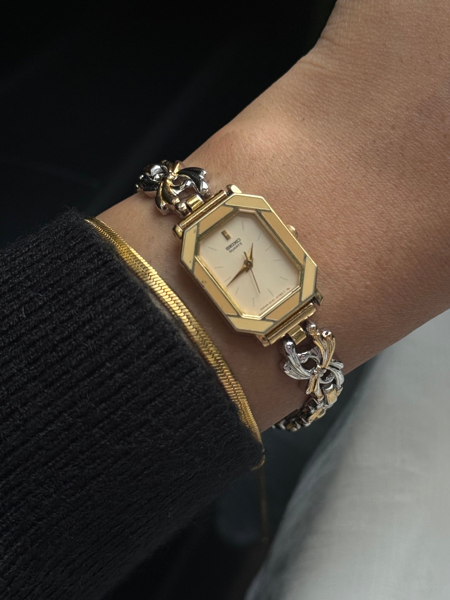 Seiko Tank Dial two tone watch