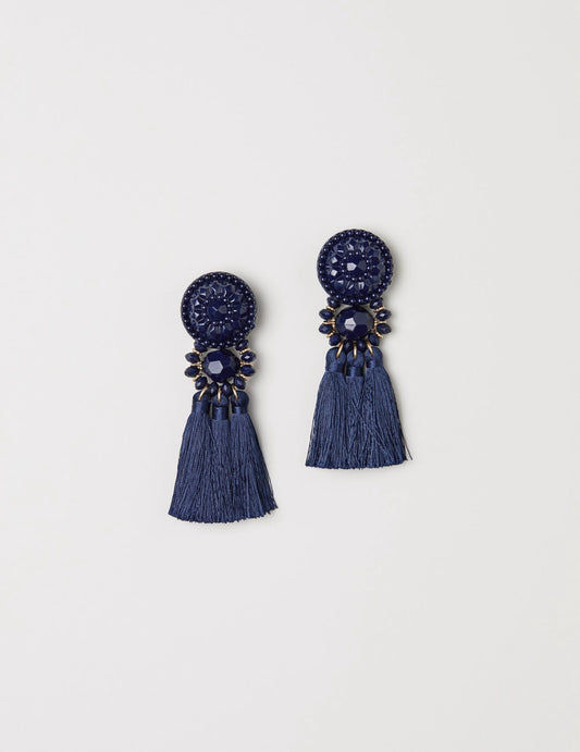 H&M Tassels Earrings Navy Blue