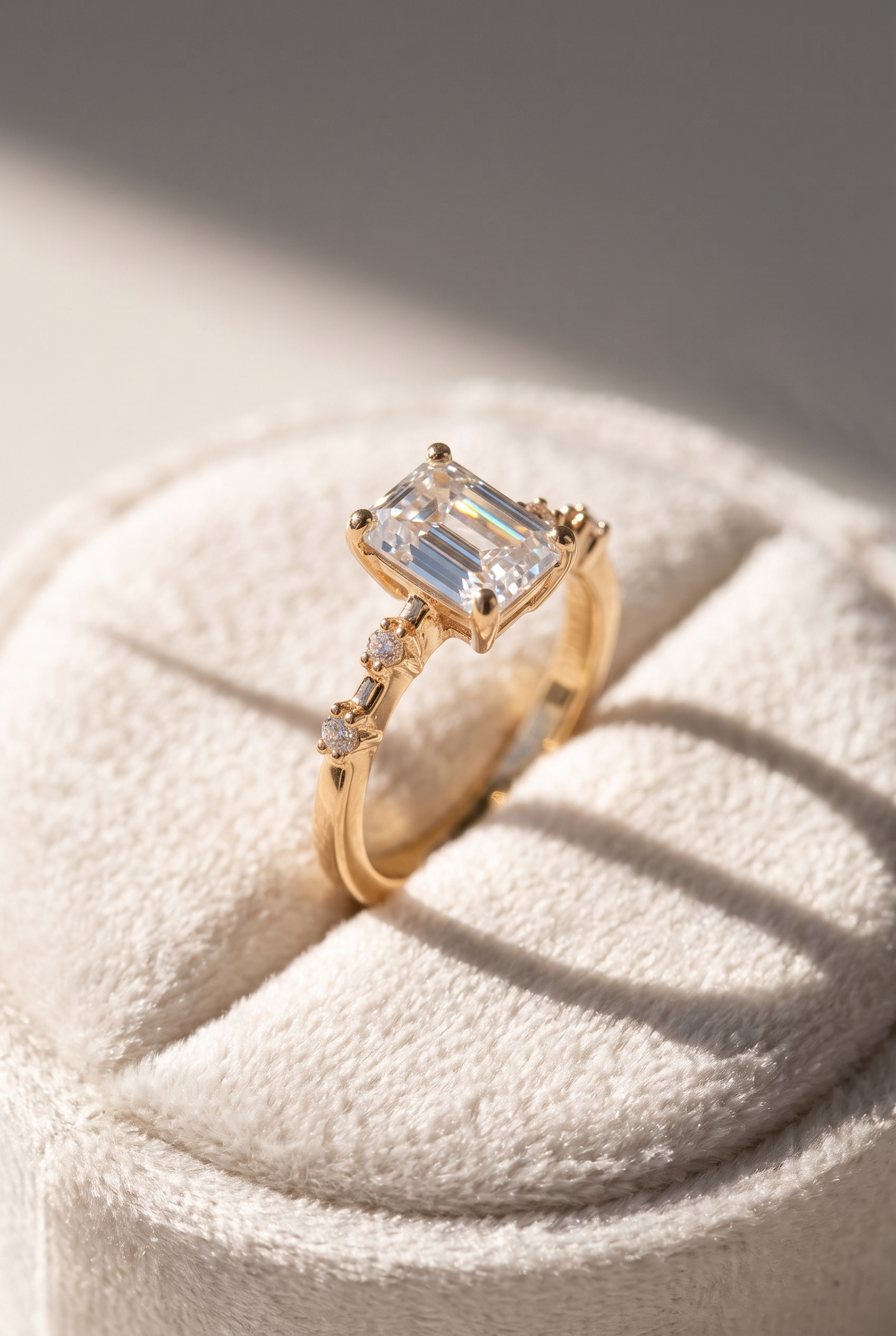 Elena Solitaire Emerald Cut Ring