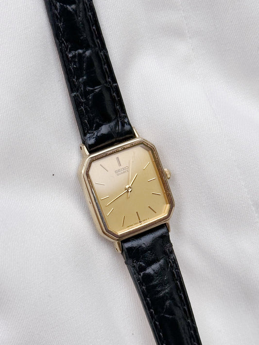 Seiko Tank Leather strap watch