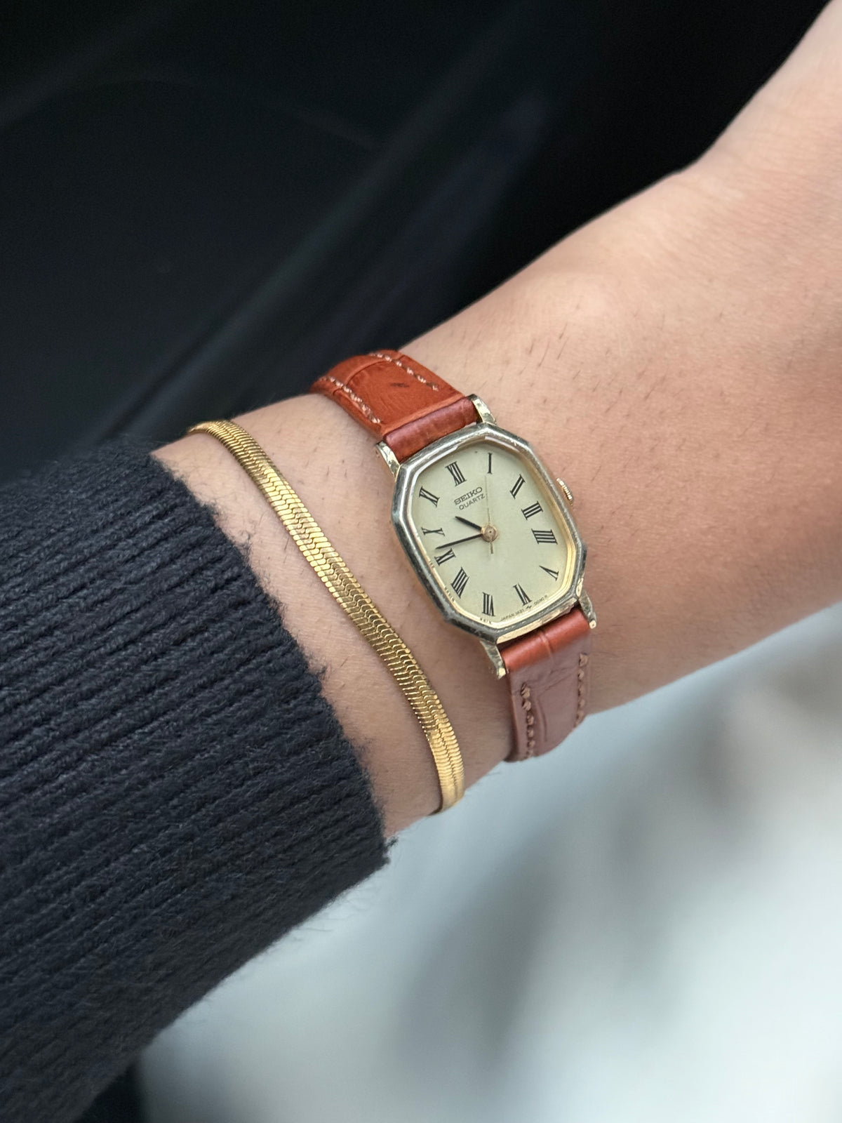 Vintage Seiko Roman tank watch