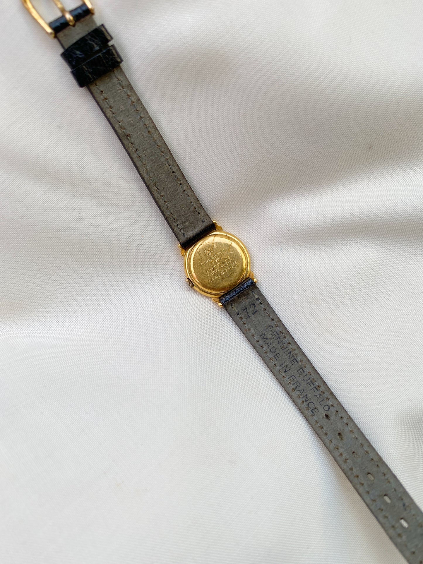 Vintage Raymond Weil Watch for women; Gold plated, Leather Strap