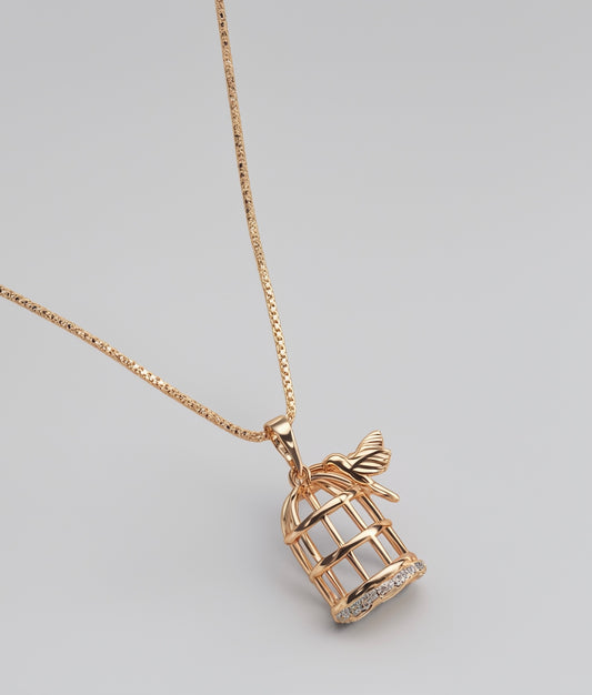 Bird Cage Pendant Necklace