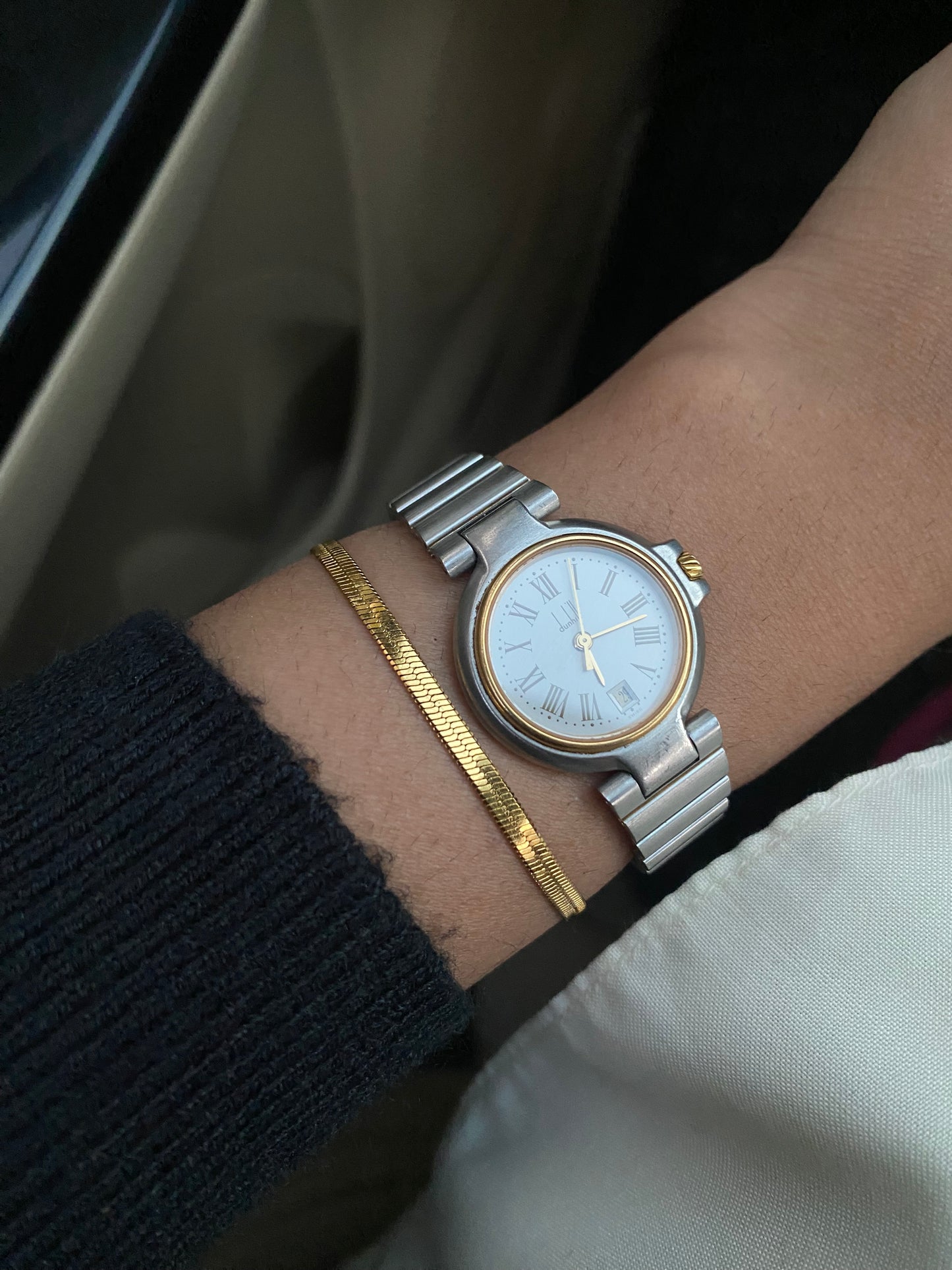 Vintage Alfred Dunhil Milenium Two tone Women’s watch; Datejust, Swiss made