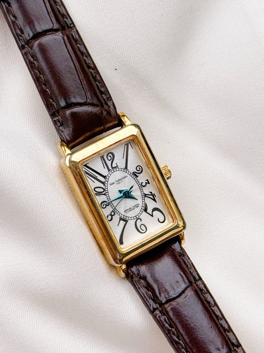 Vintage Rare Tank Dial leather strap watch