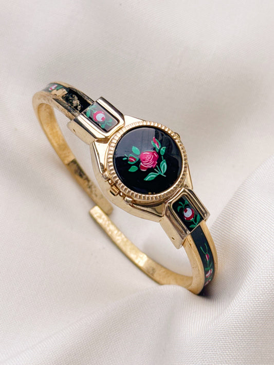 Vintage Peekaboo Floral Watch for women