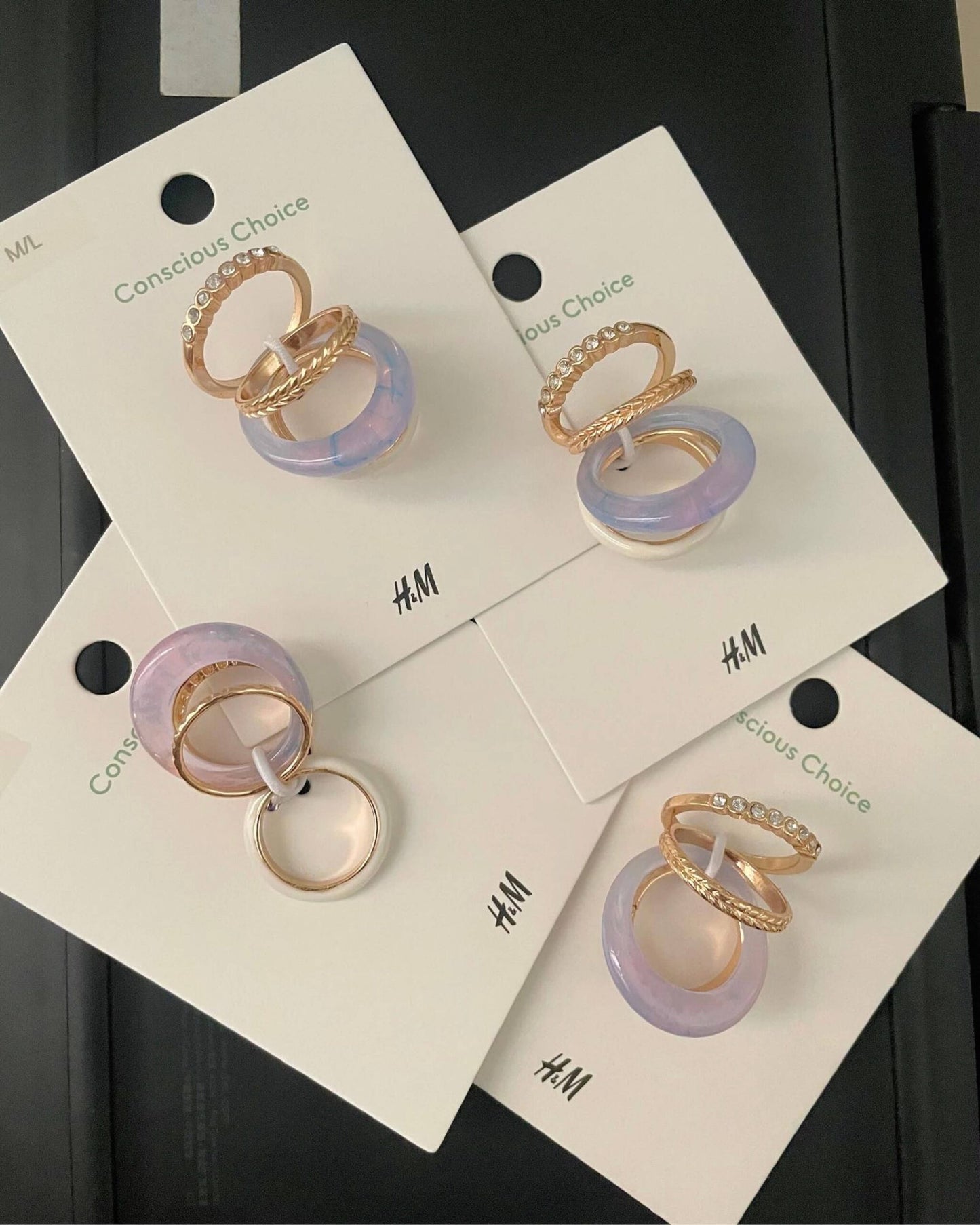 Lavender themed gold rings