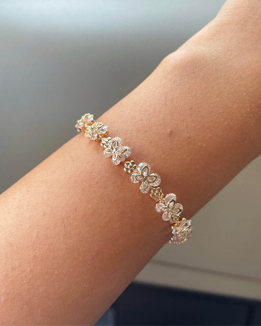 Butterfly flower bracelet