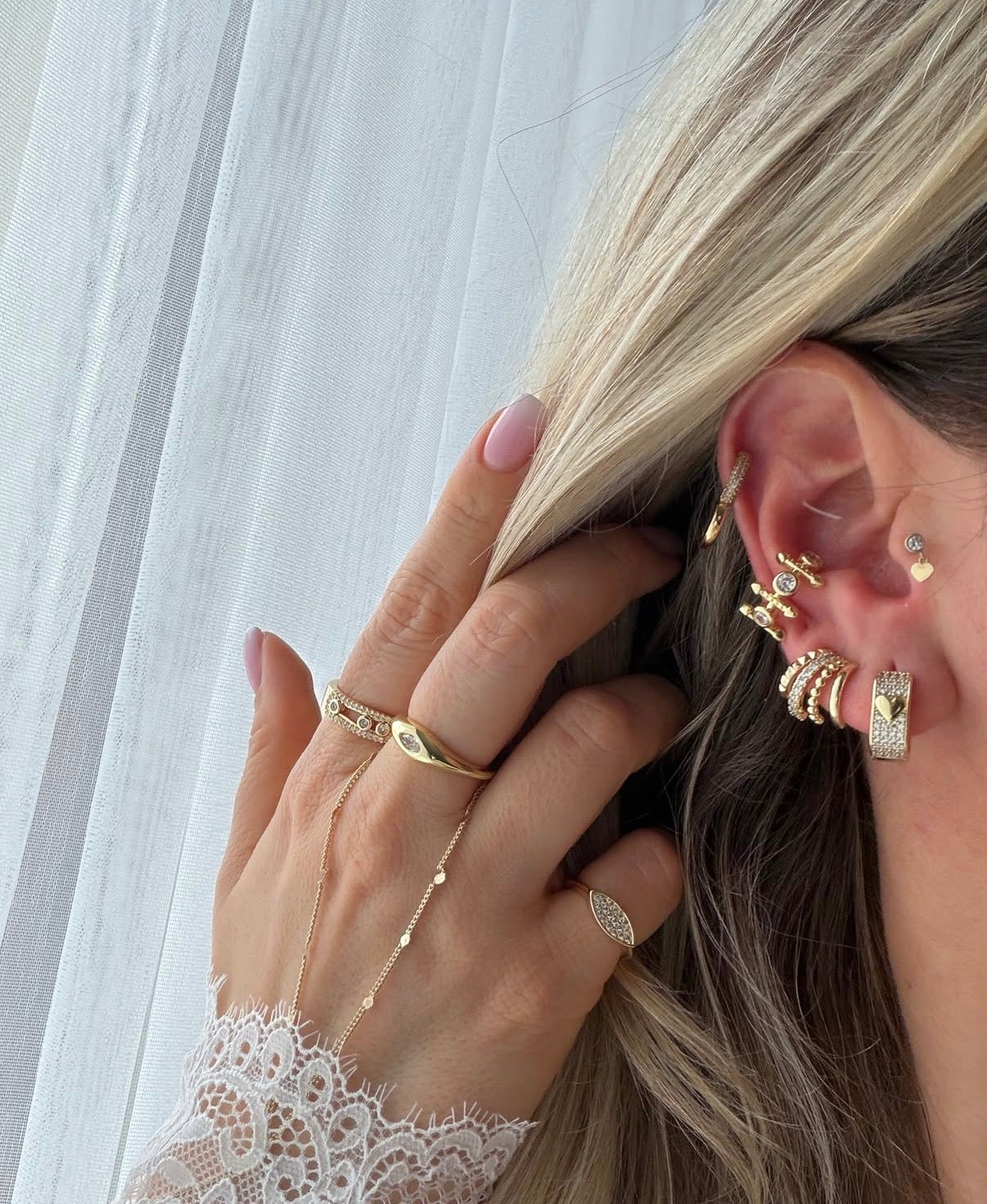Heart in Stones Hoops
