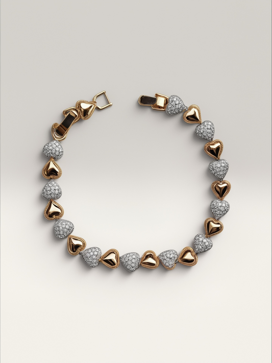 Elisa Two Tone heart Bracelet