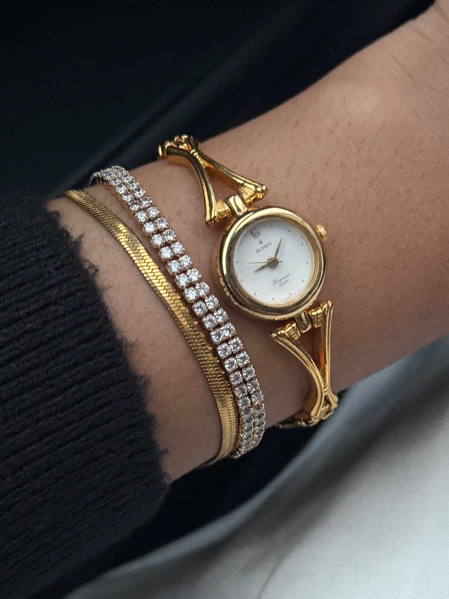 Rare and Dainty Buren gold plated watch for women