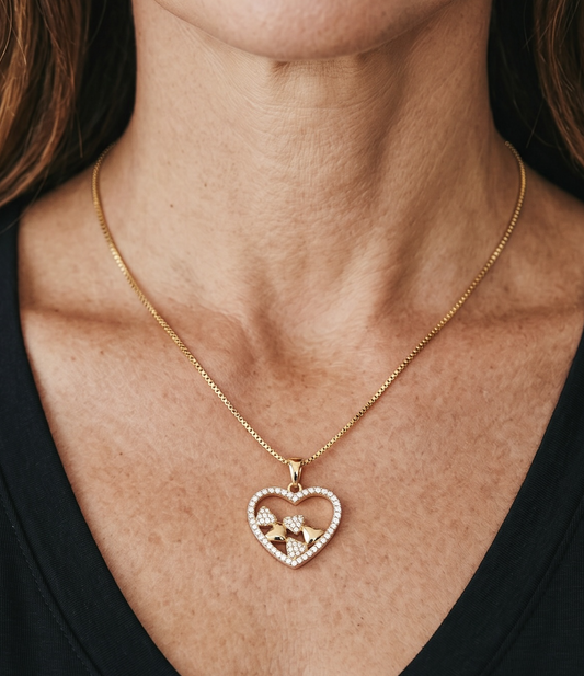 Mini hearts Rhinestone Necklace