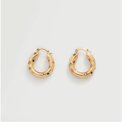 MNG golden multi Zarconia stone hoops