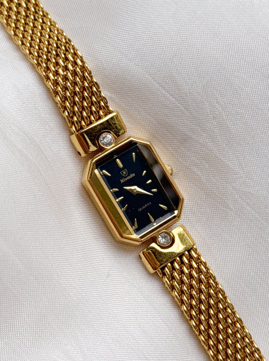 Vintage Nivada Mesh Chain Bracelet Gold plated women’s watch