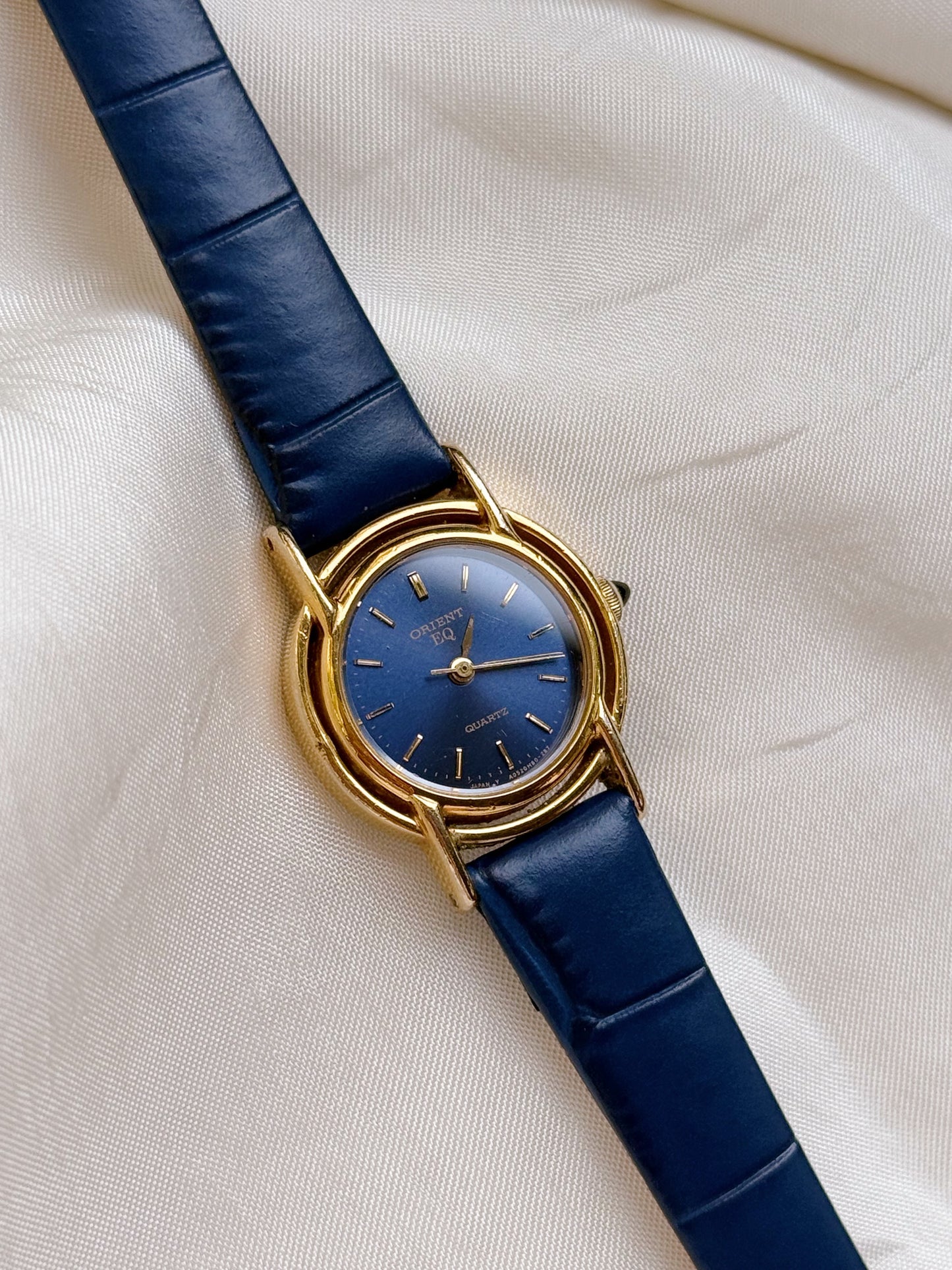 Vintage Orient Blue leather strap watch