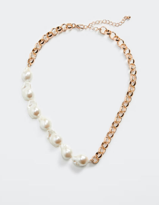 MNG Pearl chain necklace