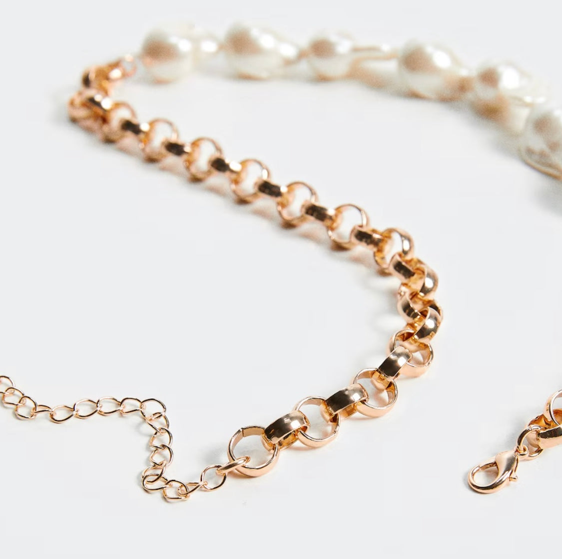 MNG Pearl chain necklace