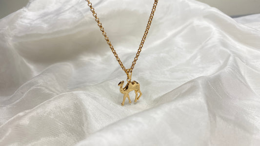 Gold plated camel necklace
