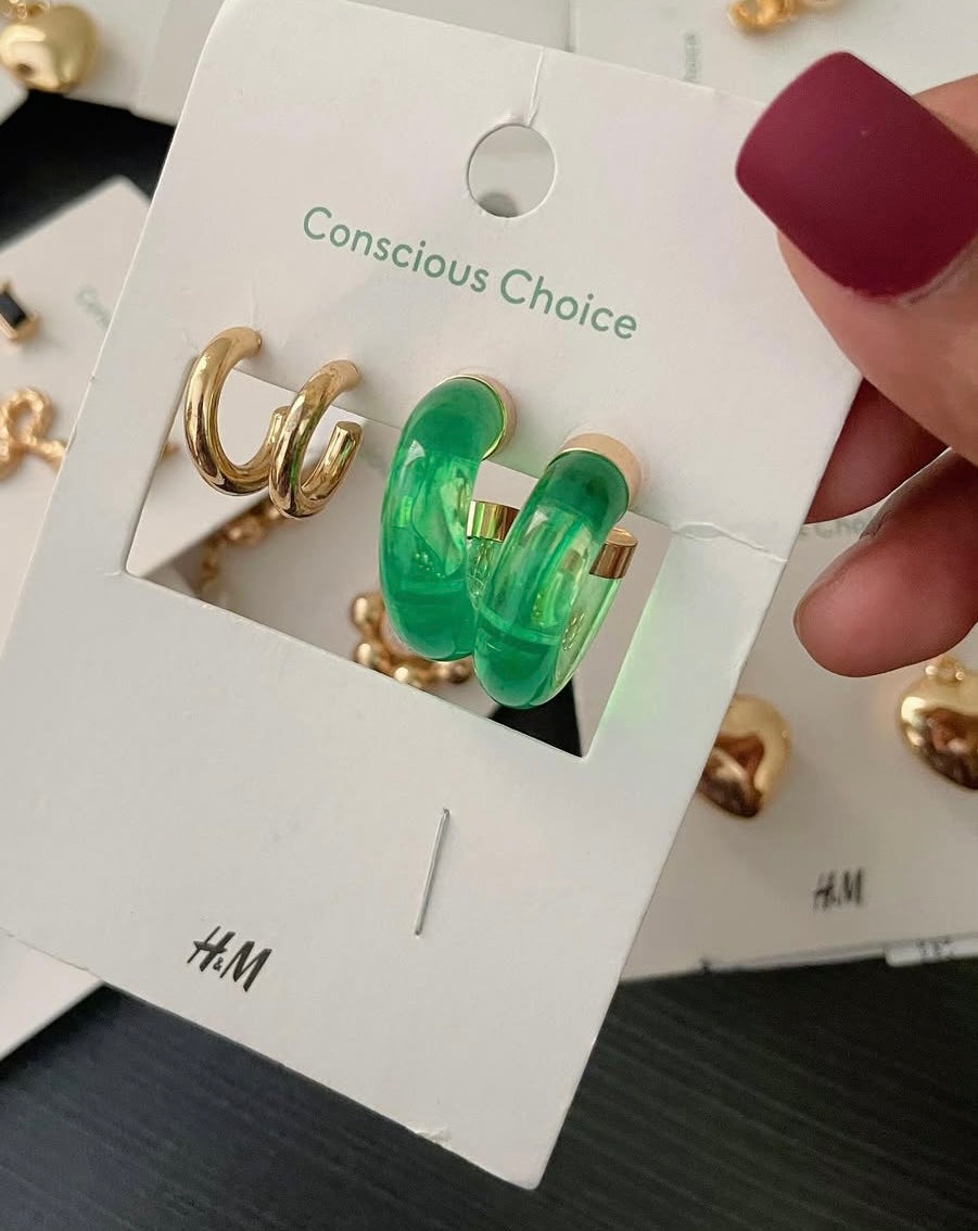 H&M green earrings