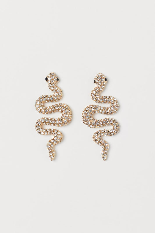 H&M Snake Glass Stone Earrings