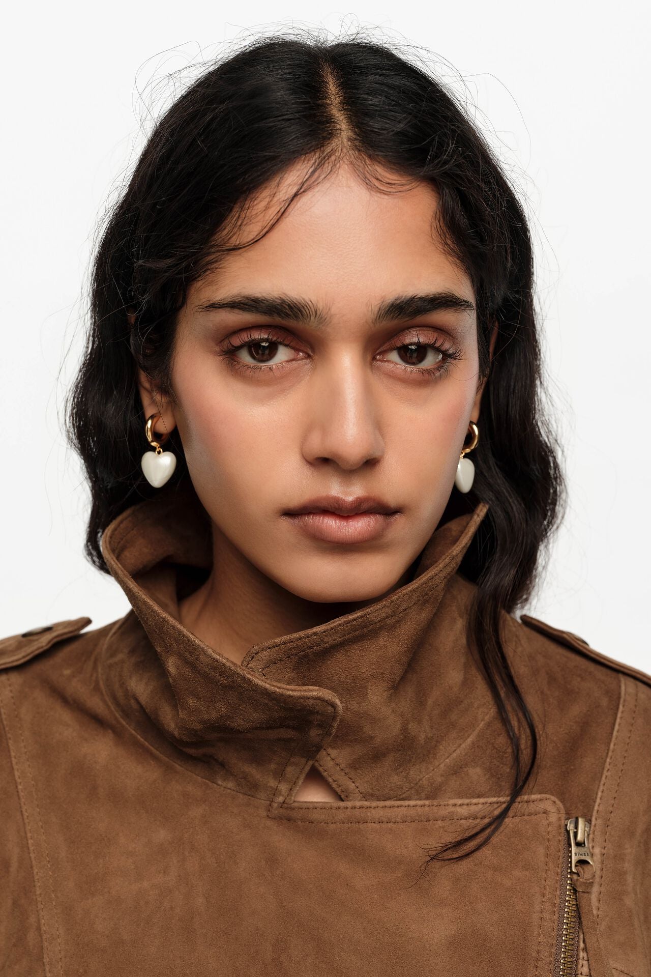 H&M GOLD HOOP EARRINGS AND PEARL HEART