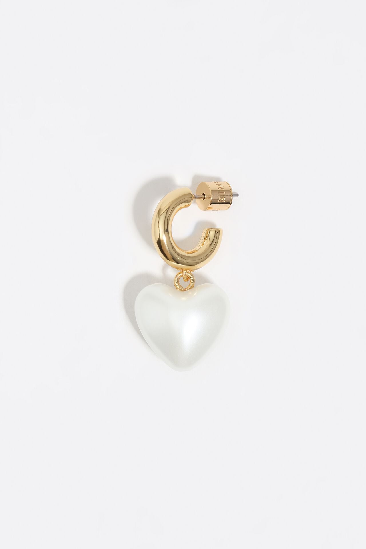 H&M GOLD HOOP EARRINGS AND PEARL HEART