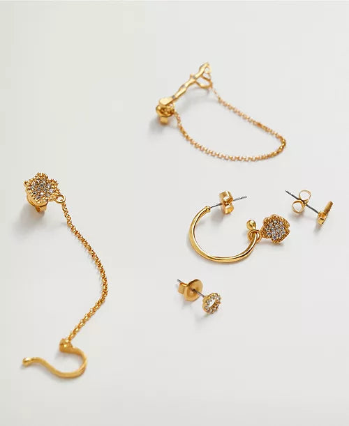 MNG 24k gold plated 5 piercing earrings