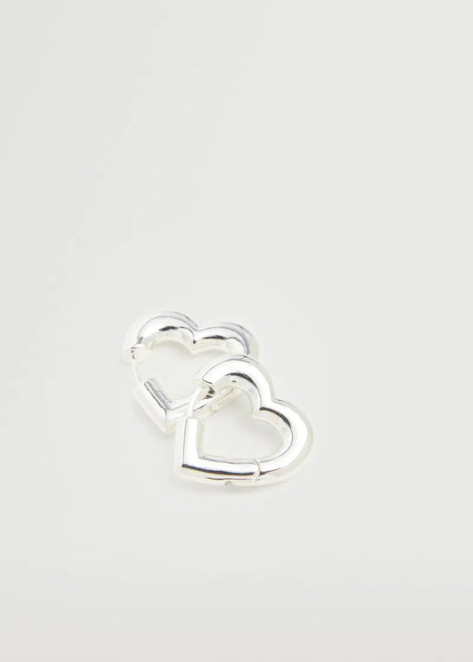MNG heart shaped earrings silver