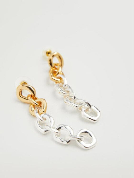MNG golden silver chain earrings