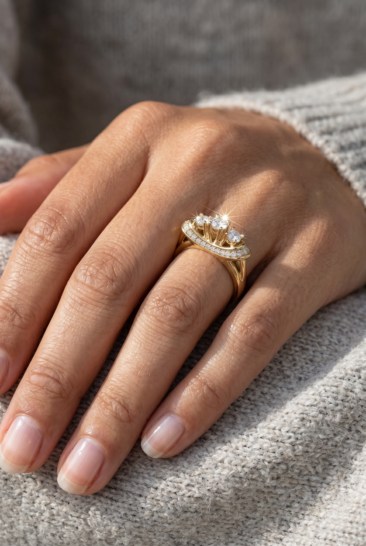 The Rhinestones Crown Ring